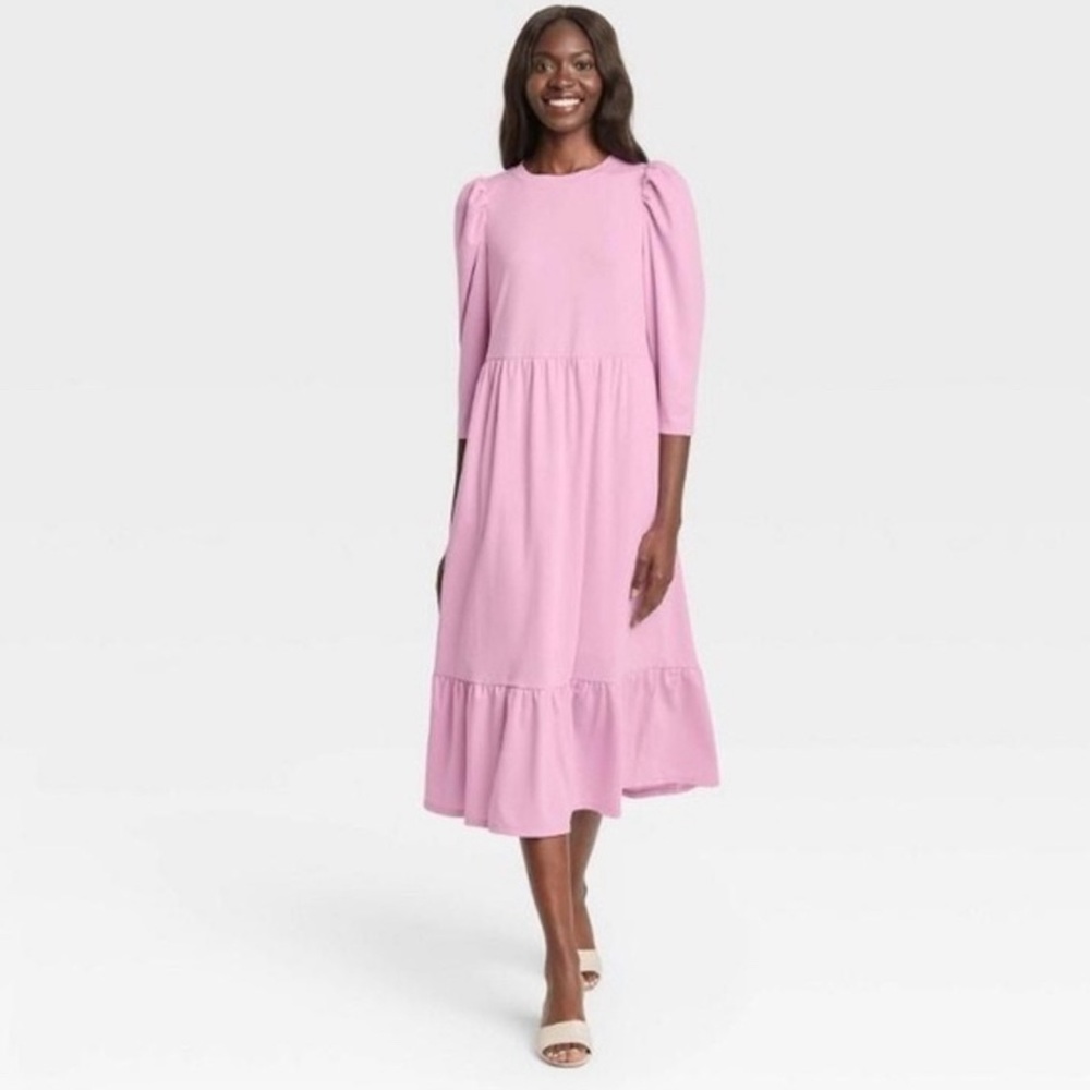 Who What Wear Long-Sleeve Tiered Maxi Dress